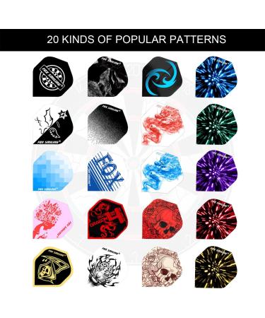 FOX SMILING Dart Flights Accessories Kit - 120PCS (20 Designs) PET Replacement Wings for Steel Tip and Soft Tip Darts - Buy Online on SooperMarket.com