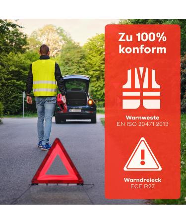Buy Purahelp 10x Vehicle Combination Pocket | DIN 13164 Compliant Set with Warning Triangle & Vest | International Shipping Available - Buy Online on SooperMarket.com