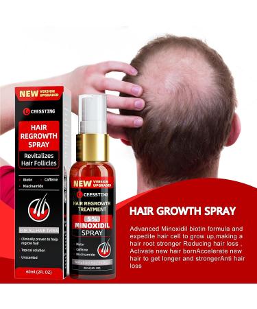 Ceessting Hair Growth Spray - Biotin, Caffeine & Niacinamide - 2oz Anti-Hair Loss & Regrowth Treatment for Men & Women - Buy Online on SooperMarket.com