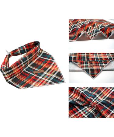 Lionheart Glory Dog Haller Cotton Christmas Scarf | Washable Adjustable Neckerchief for Large Dogs | Checkered Plaid Pet Accessory - Buy Online on SooperMarket.com