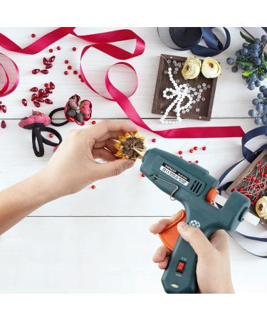 Hot Glue Gun Kit with 20 PCS Glue Sticks | Dual Temp 60/100W Hot Glue Gun for DIY Projects | Ideal for Home and Office Quick Repairs | Dark Green - Buy Online on SooperMarket.com