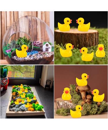 100Pcs Mini Resin Ducks Realistic Micro Landscape Ornament | Cute Baby Bath Toy | Aquarium & Dollhouse Decor - Yellow - Buy Online on SooperMarket.com