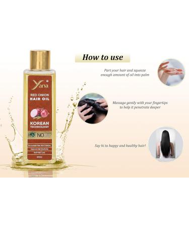 Yana Red Onion Hair Oil | Organic Hair Growth Serum with Bhringraj & Black Seed | Essential Treatment for Men & Women | Pure Red Onion Oil - Buy Online on SooperMarket.com