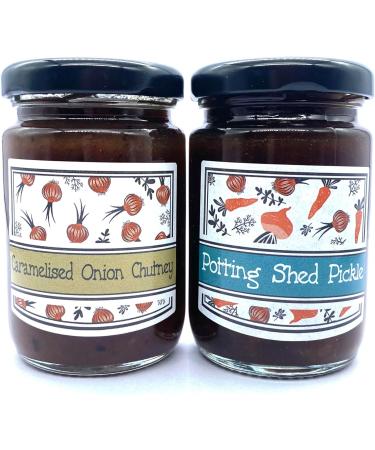 Chutney Selection Gift Set - Great Present For Friends & Family - Includes Caramelised Onion & Potting Shed Pickle - Variety Twin Pack - Lovely Gift Box Filled with Delicious Savoury Spread. - Buy Online on SooperMarket.com