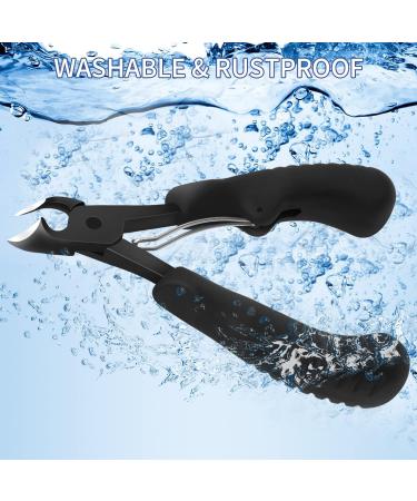 Professional Podiatrist Toenail Clippers - Super Sharp Stainless Steel Cutters for Thick & Ingrown Nails - Ideal for Men, Women, and Seniors - Black Updated Design - Buy Online on SooperMarket.com