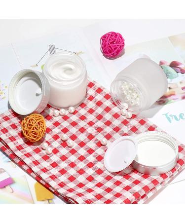 12 Pack 60ml Matte Clear Glass Jars with Silver Lids - Travel Containers for Cosmetics, Makeup, Eye Shadow, and Face Cream - Buy Online on SooperMarket.com
