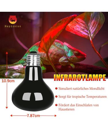Neptonion 100W Infrared Heat Lamp for Reptiles | UVA Basking Spot Lamp for Snakes Chameleons Geckos & More - Buy Online on SooperMarket.com