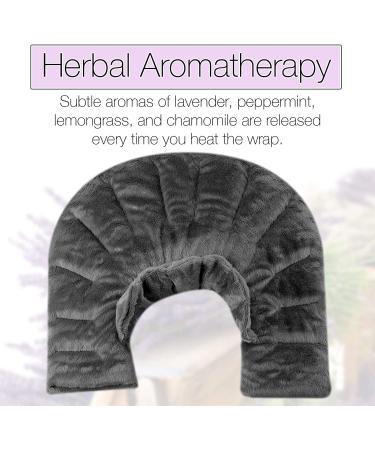 Heating Pad for Neck and Shoulders | Microwavable Weighted Heat Therapy Wrap with Aromatherapy Herbs | Hot/Cold Pack for Pain Relief - Grey - Buy Online on SooperMarket.com