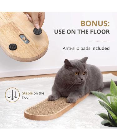 Ruby Road Wall Mounted Cat Scratching Post - Wooden Sisal Scratcher for Indoor Cats - Modern Cat Wall Furniture (22 x 5.7 inches) - Buy Online on SooperMarket.com