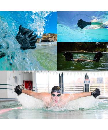 DarkFin Webbed Power Swimming Gloves (1 Pair) for Men and Women - Ideal for Scuba Diving, Snorkeling, Spearfishing, Surfing - Black, Medium/Large - Buy Online on SooperMarket.com