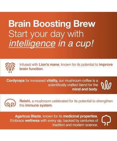 Lean Caffeine Mushroom Coffee Ground 412g | Mushroom Extract Powder Blend | Mycotoxin Free Lions Mane Reishi Cordyceps Agaricus Blazei | Bulletproof Coffee - Pack of 1 - Buy Online on SooperMarket.com