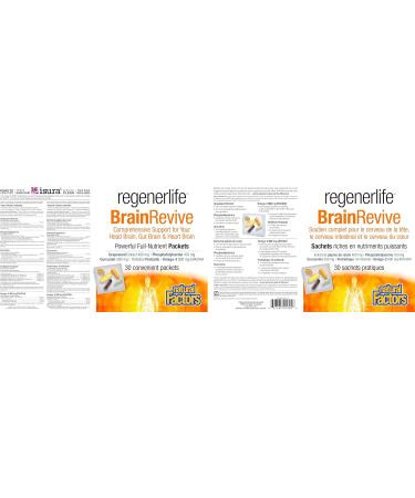 Natural Factors Regenerlife BrainRevive 30 convenient packets Five-in-One Supplement Kit Daily Full-Nutrient Packets Contain: Phosphatidylserine Bioavailable Curcumin Omega-3 EPA/DHA Grapeseed Extract and High-Potency Five-Strain Probiotics Supports Your  - Buy Online on SooperMarket.com