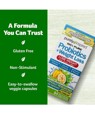 Purely Inspired Probiotics for Weight Loss - 84 Easy-to-Swallow Veggie Capsules - Buy Online on SooperMarket.com