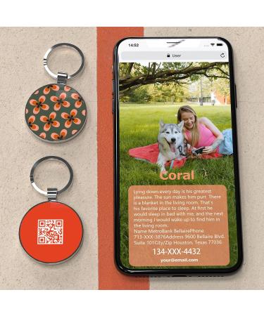 DISONTAG QR Code Dog ID Tag - Personalized Social Profile Free Online Pet Management Modifiable Privacy Controls Round A4 Size - Buy Online on SooperMarket.com
