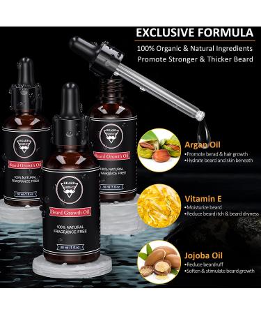 Beard Growth Kit - Derma Roller & Oil for Maximum Beard Growth | Perfect Gift for Men - Comb & Scissors Included - Buy Online on SooperMarket.com