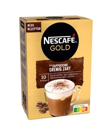 Nescaf Gold Type cappuccino creamy tender beverage powder made of soluble bean coffee portion of the taste caffeine -containing 1 -pack (1 x 10 sticks of 14g) 10 pieces (1 Pack)
