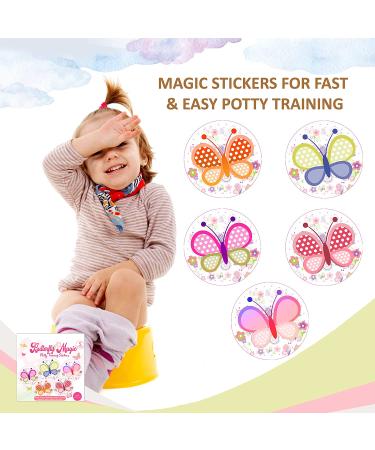 Potty Training Seat Sticker Butterfly - Color Changing Stickers 5 Pack - FREE Potty E-Book - Use with/Without Potty Chart or Training Watches - Buy Online on SooperMarket.com