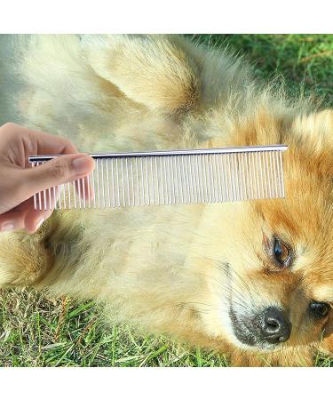 F Fityle Stainless Steel Dog & Cat Comb - Ideal for Long & Short Hair Pet Grooming Tool for Kittens & Small Animals - Buy Online on SooperMarket.com