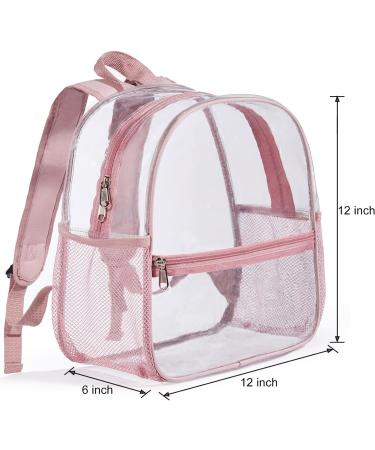 Mini Clear Stadium Approved Backpack 12x12x6 - Rose Gold for Women & Girls - Buy Online on SooperMarket.com