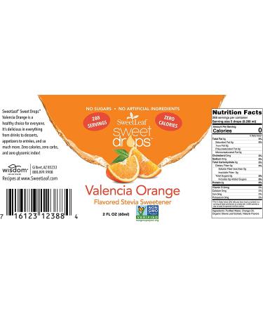 SweetLeaf Liquid Stevia Valencia Orange 2 fl oz (Pack of 2) - Set of 2 Bottles - Buy Online on SooperMarket.com