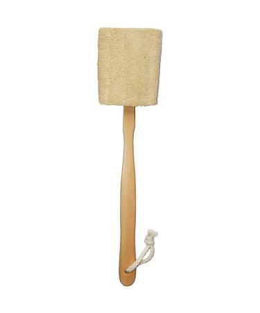 Natural Exfoliating Loofah luffa loofa Bath Brush On a Stick - with Long Wooden Handle Back Brush for Men & Women - Shower Sponge Body Back Scrubber Pack of 1