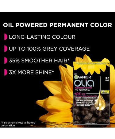 Garnier Olia Permanent Hair Dye Up to 100% Grey Hair Coverage No Ammonia 60% Oils Bold 4.26 Rose Violet Rose Violet 1 count (Pack of 1) - Buy Online on SooperMarket.com