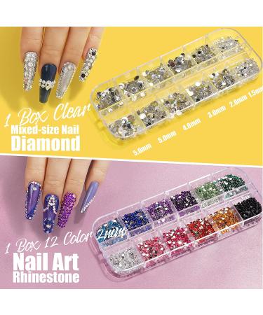 Teenitor Nail Art Decoration Kit - 50 Sheets Stickers, Water Decals, Rhinestones, Glitter, Foils, Striping Tape, Flowers Slices - Buy Online on SooperMarket.com
