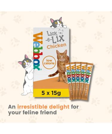 Cat Treats bundle contains Lick e Lix Chicken Webbox Licky Lix Kitten Treats and Snacks Lick-e-Lix Pack of 7 x 5's - Total 35 x 15g sachets and our Silvervine Chew Sticks - Buy Online on SooperMarket.com
