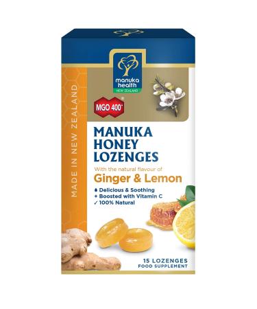 Manuka Health MGO400 Plus Manuka Honey Lozenges with Ginger and Lemon
