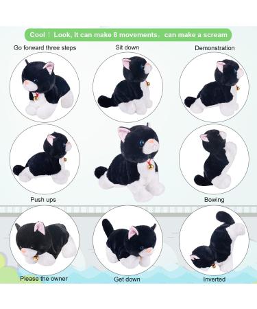 Interactive Black Plush Robot Cat Stuffed Animal Toy | Animated Pet Cat for Girls | Touch Control Electronic Kitten | 12 Large - Buy Online on SooperMarket.com