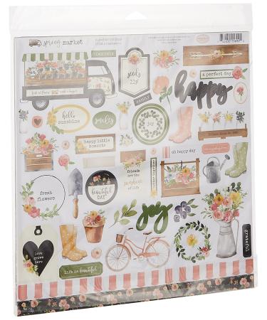 Carta Bella Paper CBSM80016 Company Spring Market Collection Kit Blue, Pink, Green, Brown, 12-x-12-Inch