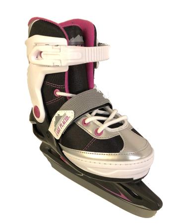 Lake Placid Adjustable Monarch Ice Skates Black/Pink/Silver 11-1