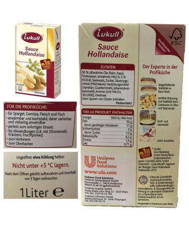 Lukull Hollandaise Sauce (1L) - Creamy Delicate Flavor | International Shipping Available - Buy Online on SooperMarket.com