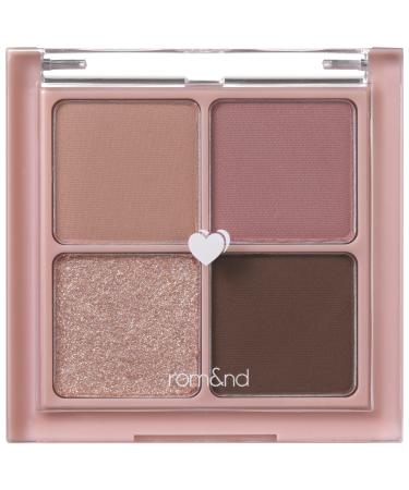 rom&nd Better than Eyes 4 Color Mini Palette  02 Dry Rose  Eye Shadow Palette  Daily Natural Shades  Long Lasting  Blendable  Rich Colors  Velvety Texture  Matte & Shimmer  High Pigmented