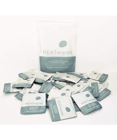 NEATwipes Hand Sanitizing Wipes, Lavender Essential Oil | Disposable, Biodegradable | Soothing Aloe & Glycerin | 99.9% Effective Against Germs | On-The-Go | 24 Individually Wrapped Wipes per Package… 24 Count (Pack of 1)