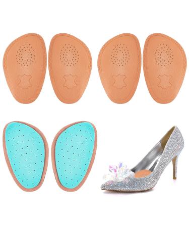 GORGECRAFT 3 Pairs Genuine Leather Metatarsal Pads Shoe Insoles Provide Soft Cushioning Reusable Foot Cushions Forefoot Pads Relief Pain High Heel Inserts Non-Sliding Shoe Pads for Women Men