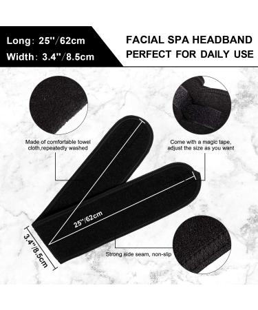 Whaline 3pcs Adjustable Hair Bands for Makeup - Cosmetic Terry Cloth Headbands with Velcro Fastener in White & 2 More Colors | Ideal for Hair Protection - Buy Online on SooperMarket.com