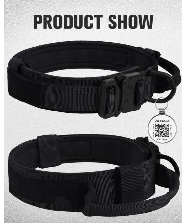 Joyal Tactical Dog Collar - Heavy-Duty Handle for Medium Dogs | QR Code Dog Brand | Black M Size - Buy Online on SooperMarket.com