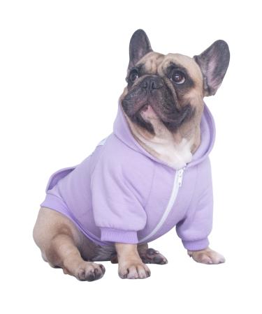 iChoue French Bulldog Frenchie Clothes Hoodies For Dogs Pug English Boston Terrier Bully Pitbull Corgi Sweatshirt Sweater Clothing - Light Purple/Medium Medium (Pack of 1) Light Purple