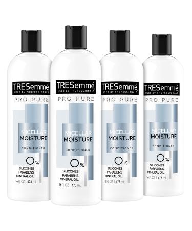 TRESemm Pro Pure Conditioner For Daily Moisture Micellar Moisture Silicone Free 16 Fl Oz (Pack of 4)