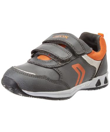 Geox Baby Boy's B Pavlis Sneakers 6 UK Child Dk Grey Dk Orange