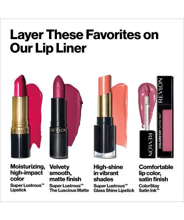Revlon Colorstay Lip Liner in 665 Plum - Longwear Rich Color with Built-in Sharpener - Buy Online on SooperMarket.com
