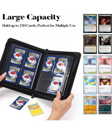 Fabmaker Premium Zip Trading Card Binder - 320 Card Capacity - Portable PU Card Collection Binder - Black - Buy Online on SooperMarket.com