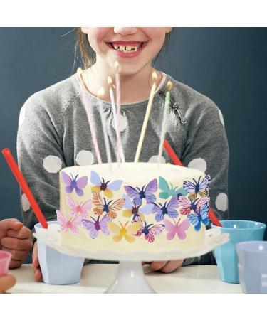 Rsstarxi 72 Pack Edible Butterfly Cupcake Toppers 3D Colorful Butterfly Cupcake Picks Realistic Butterfly Dessert Cake Decorations for Baby Shower Wedding Birthday Party Decorations Design 3 - Buy Online on SooperMarket.com