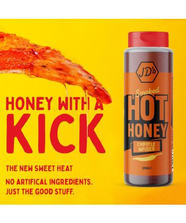 JD's Smoked Hot Honey | Chipotle Infused Honey with Chilli Flakes | Perfect for Tacos Nachos Burgers and more - Buy Online on SooperMarket.com