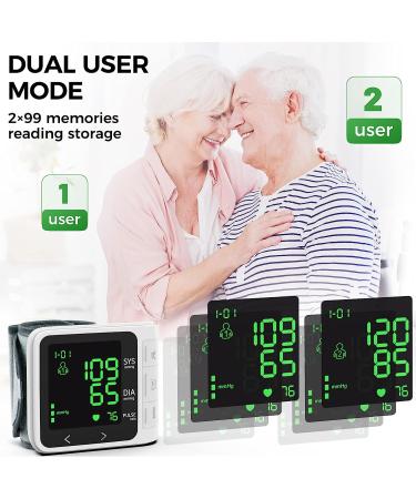 Wrist Blood Pressure Monitor with Large Backlight Display | Digital Automatic BP Cuff with Memory | Adjustable Cuff & Storage Bag Included - Buy Online on SooperMarket.com