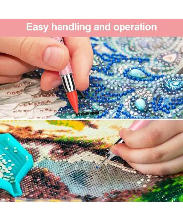 Omsscun 3 Pcs Rhinestone Picker Tool Dual-Ended Rhinestone Pen Rhinestone Applicator Gem Pick up Tool with Wax and Stainless Steel Heads for DIY Nail Art Diamond Painting (White + Pink + Blue) - Buy Online on SooperMarket.com