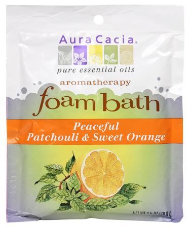 Aura Cacia Aromatherapy Foam Bath Peaceful Patchouli and Sweet Orange 2.5 ounce packet (Pack of 3)