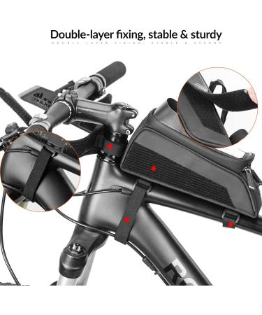 Rockbros Waterproof Bicycle Frame Pocket Bag - Touchscreen for iPhone 14/13 Galaxy S23/S22 Ultra 7.0 Inch Cell Phones - Buy Online on SooperMarket.com