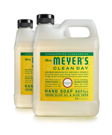 Mrs. Meyer's Hand Soap Refill Made with Essential Oils Biodegradable Formula Honeysuckle 33 Fl. Oz - Pack Of 2